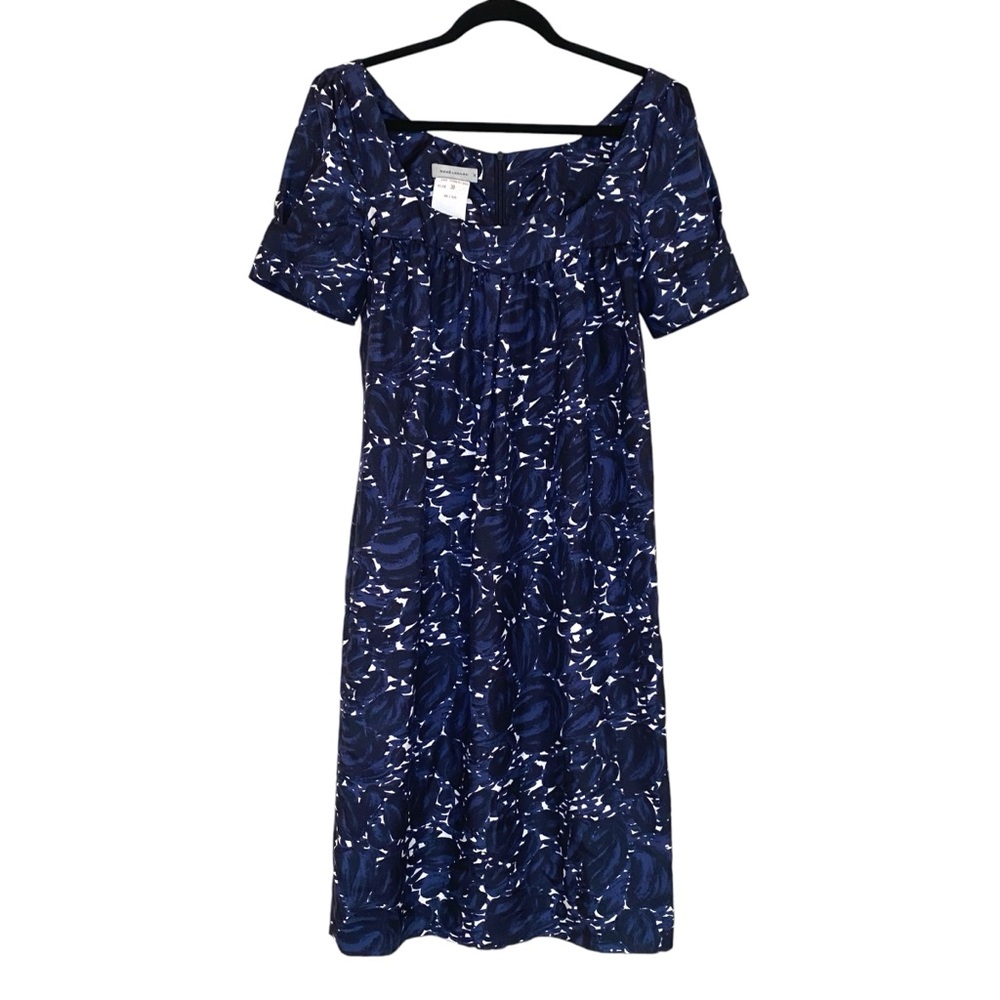 René Lezard Silk Midi Dress Blue Size 38